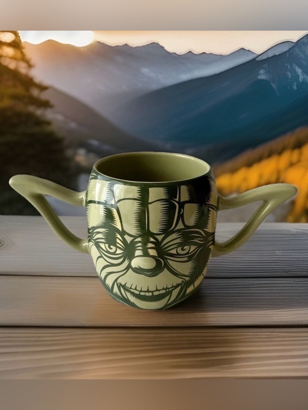 Star Wars Yoda Disney Store Limited Edition 20 Oz Mug Dual Handles Collectible